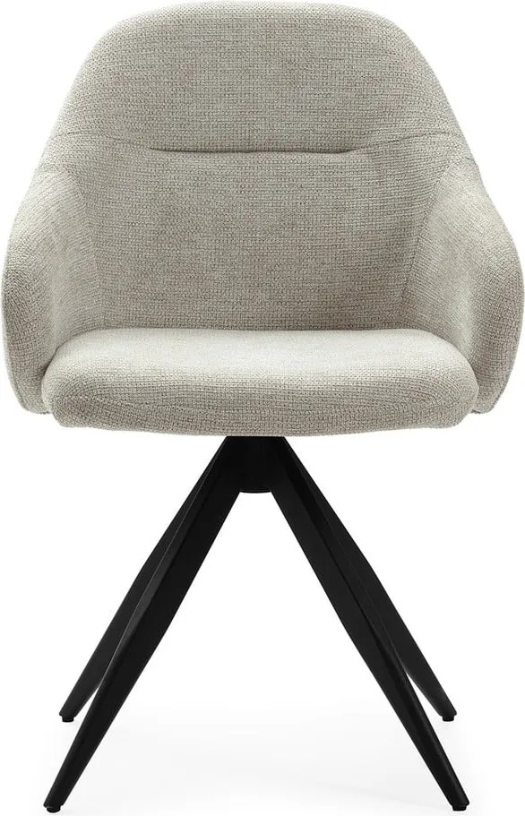 Világosszürke kárpitozott karfás étkezőfotel szett 2 db-os Tamara – Marckeric