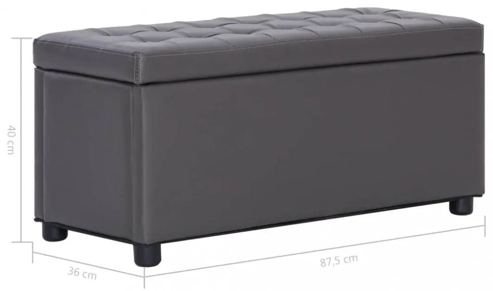 szürke műbőr tárolózsámoly 87,5 cm