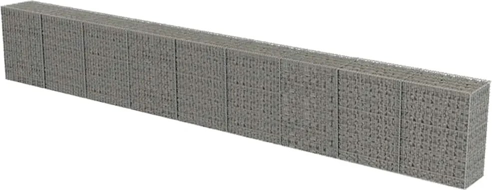 vidaXL horganyzott acél gabion fal fedéllel 900 x 50 x 100 cm