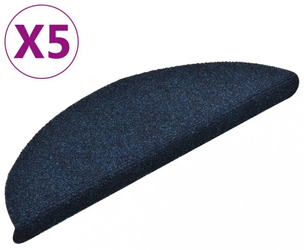 5 db kék tűlyukasztott öntapadó lépcsőszőnyeg 56x17x3 cm