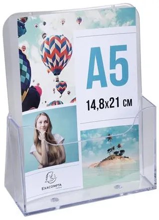 Katalógustartó, asztali, A5, álló, 1 rekeszes, EXACOMPTA Office, áttetsző (EX75058D)