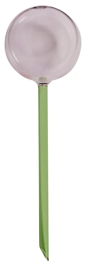 Zöld-rózsaszín üveg öntözőgömb Flora - Hübsch