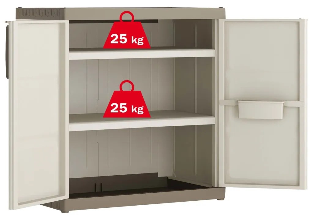 Keter Excellence XL bézs és tópszínű alacsony tárolószekrény 93 cm