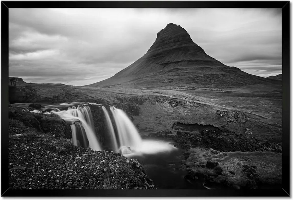 Poszterek keretben 60x40 Kirkjufell vízesés