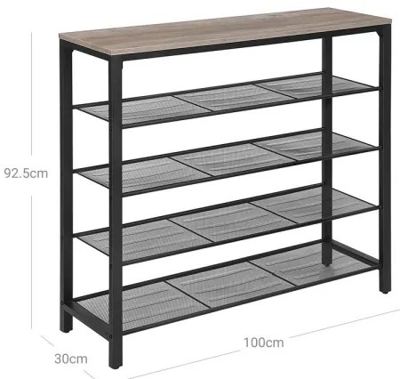 Cipőtároló DAVOR, szürke/fekete