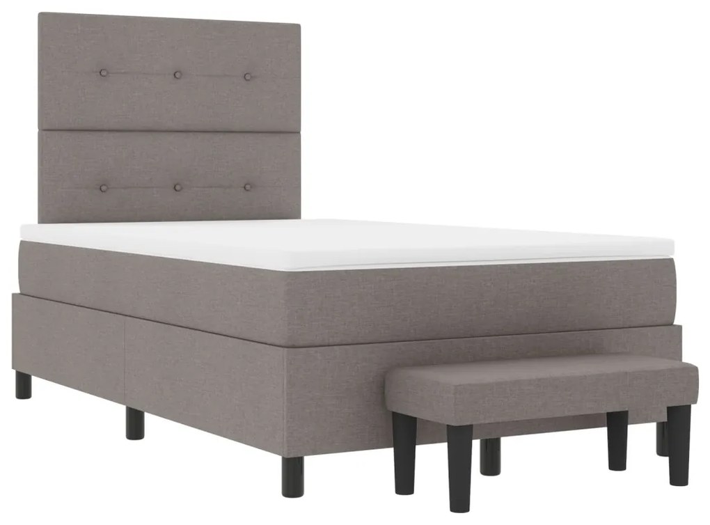 Box Spring Ágy Matraccal és Pad Taupe 120x190 cm Szövet