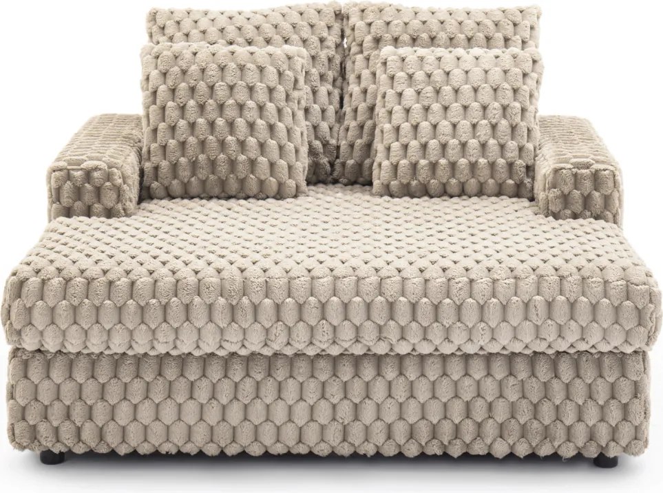 Fotel Wypoczynkowy KOBEL Beżowy Pluszowy