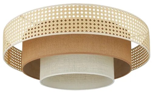 Brilagi - LED mennyezeti lámpa CEDAR LUNETA LED/26W/230V rattan/barna/krémszínű