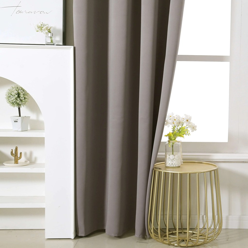 Szürke-barna OXFORD függöny 140x250 cm Felfüggesztés: Hullámos sínszalag