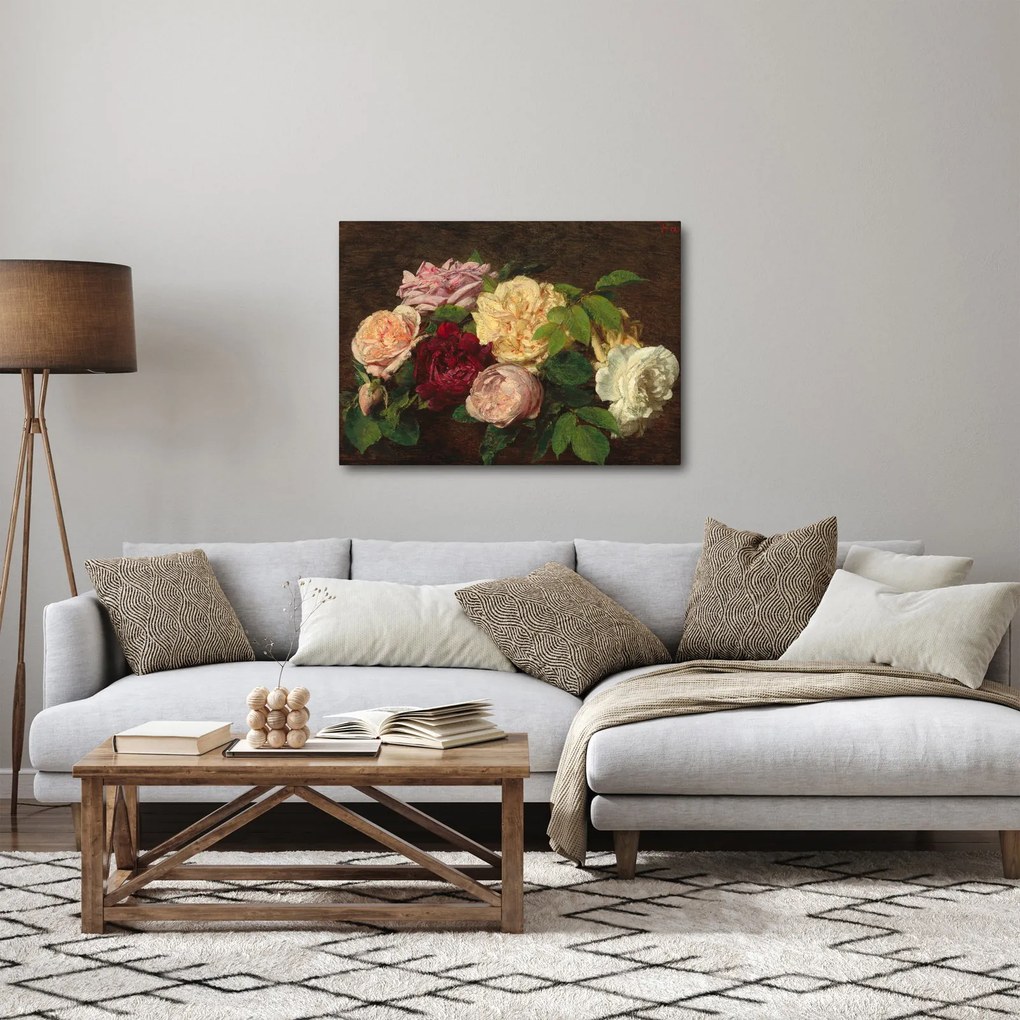 Kép - Henri Fantin-Latour, Roses de Nice on a Table, reprodukciók (70x50 cm)