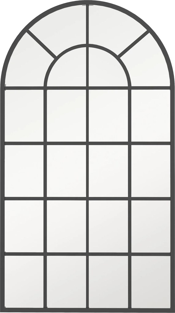 HOMCOM Fali Tükör 110 x 65cm Dekoratív Tükör Fém Kerettel, Függeszthető Tükör, Nappali Tükör Hálószobához - Fekete | Aosom