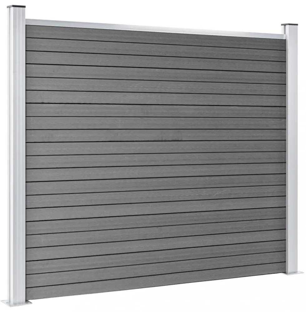 vidaXL szürke WPC kerítéspanel 180 x 146 cm