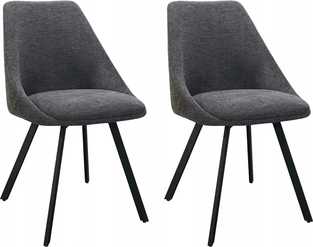Étkező székek 2db forgatható, kárpitozott Antracit szín