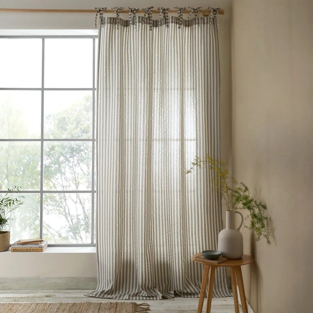 Szürke függöny 140x229 cm Zanzibar Woven Stripe – Pineapple Elephant