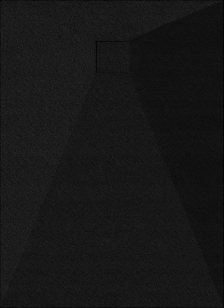 Zuhanytálca Téglalap Alakú 110x80 Kő Mintás 2,6 CM Fekete Szifon