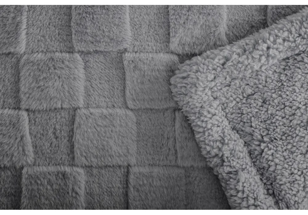 Szürke mikroplüss takaró 150x200 cm Rava – Tiseco Home Studio