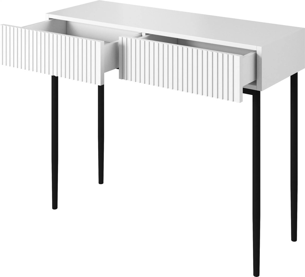 Nicole fésülködőasztal tükörrel 60 cm - matt fehér / fekete lábak