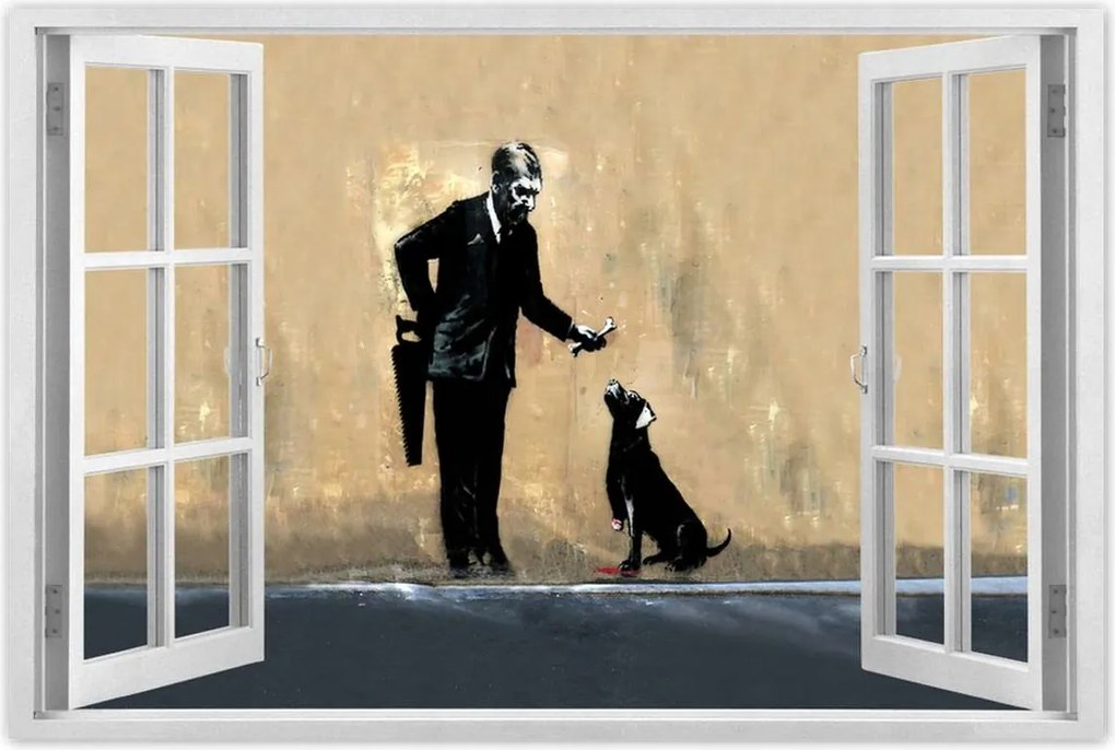 Poszterek 120x80 Banksy Jó kutya Kutya