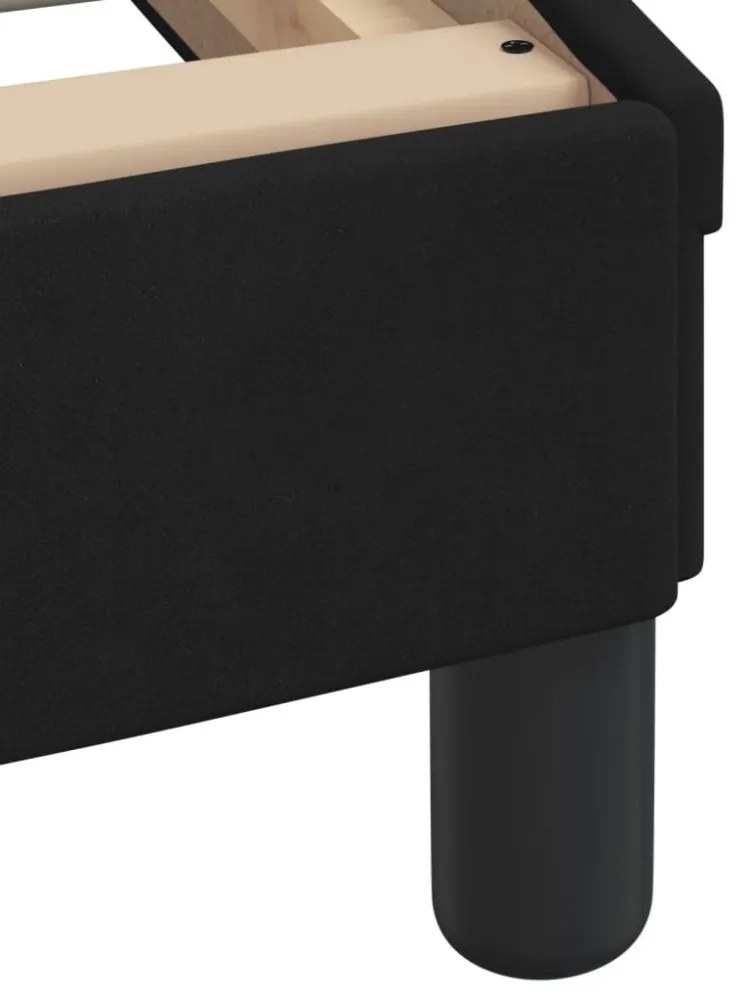 fekete bársony ágykeret matrac nélkül 180 x 200 cm