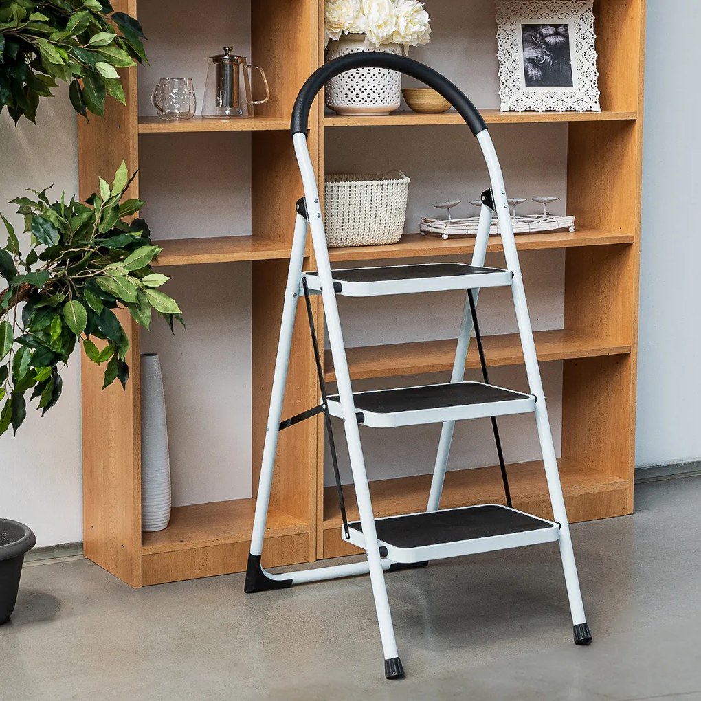 4Home Steps összecsukható 3 fokos acél lépcső, 3 lépcsőfok