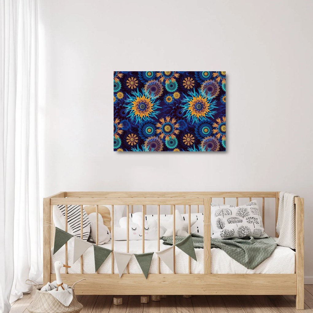 Kép - 3D virágok (üvegen) (70x50 cm)