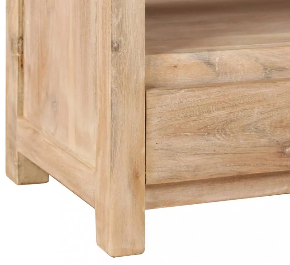 világosbarna tömör akácfa TV-szekrény 90 x 30 x 55 cm
