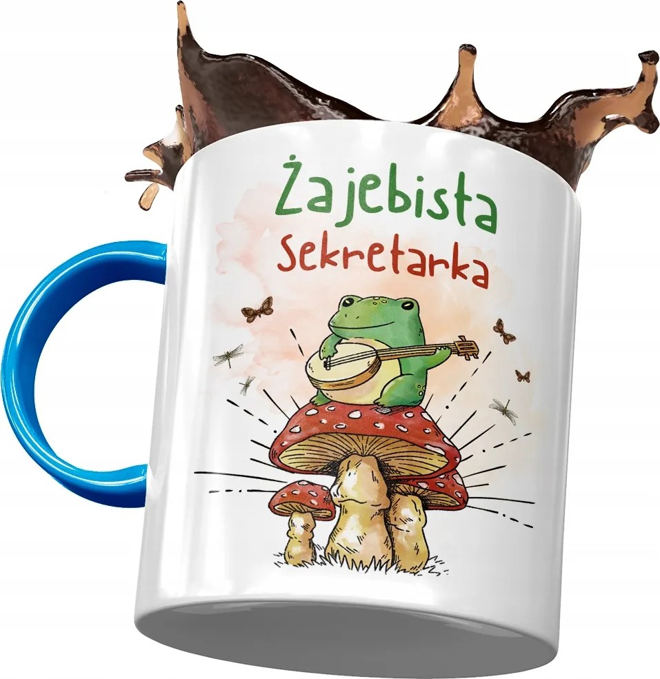 Kék Bögre Titkárnőnek Békás Ajándék Nyomtatott Fotóval