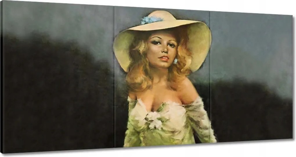Vászonkép 60x30 Brigitte Bardot Kalap