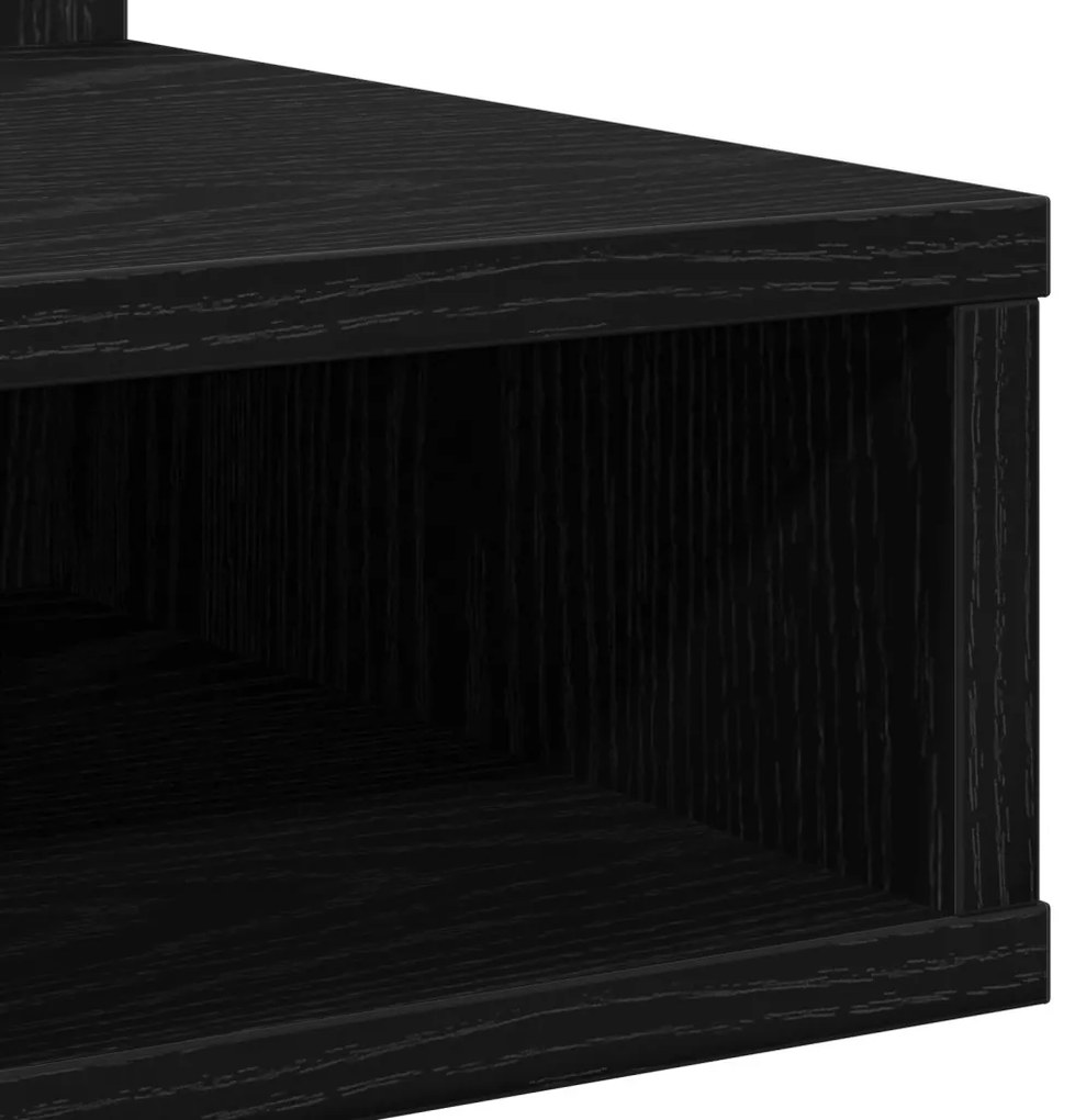 LED Tükrös Szekrény Fekete Tölgy - 90x31.5x62 cm