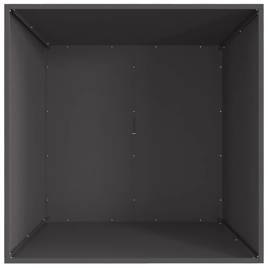 Tűzrakóhely Négyzet Fekete 80x80x40 cm Acél