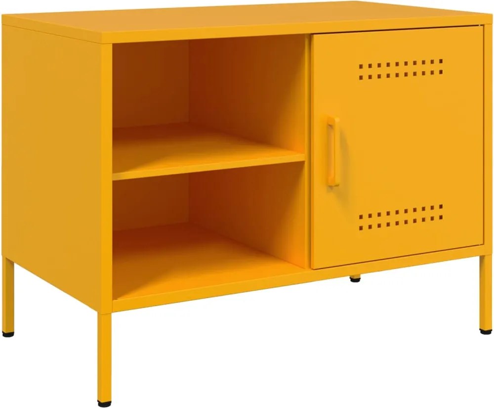 vidaXL mustársárga acél TV-szekrény 68 x 39 x 50,5 cm