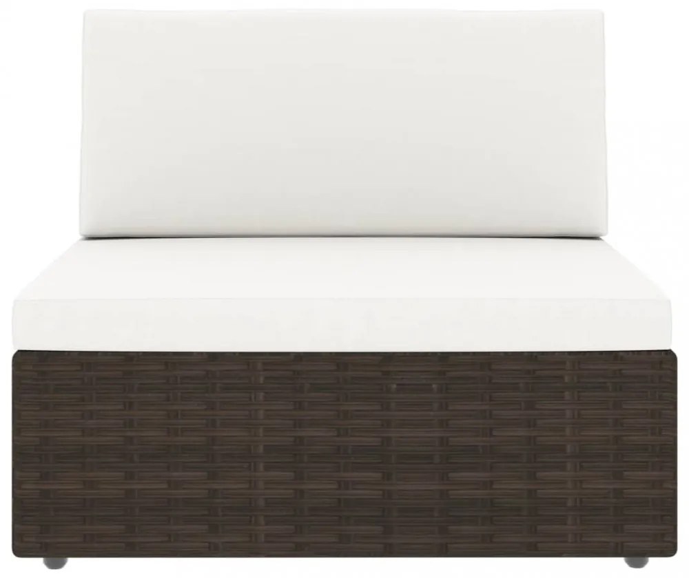 10 részes barna polyrattan kerti ülőgarnitúra párnákkal