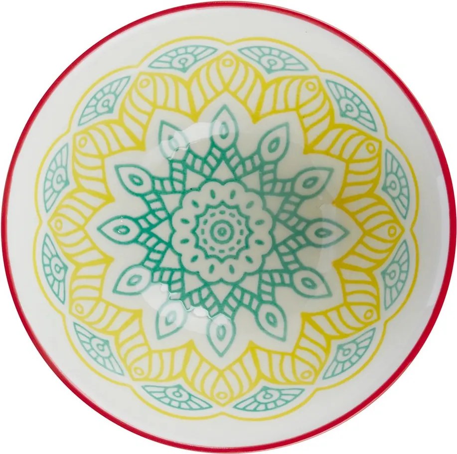 ORNAMENTS tálka 240 ml, sárga-zöld