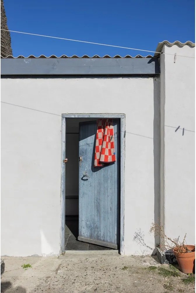 Narancssárga-bézs frottír bio pamut törölköző 50x90 cm Retro – Mette Ditmer Denmark