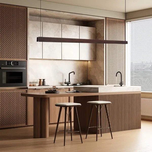 Immax NEO 07302L-LED Dimmelhető kábeles csillár MADEIRA 44W/230V Wi-Fi Tuya 202 cm dió