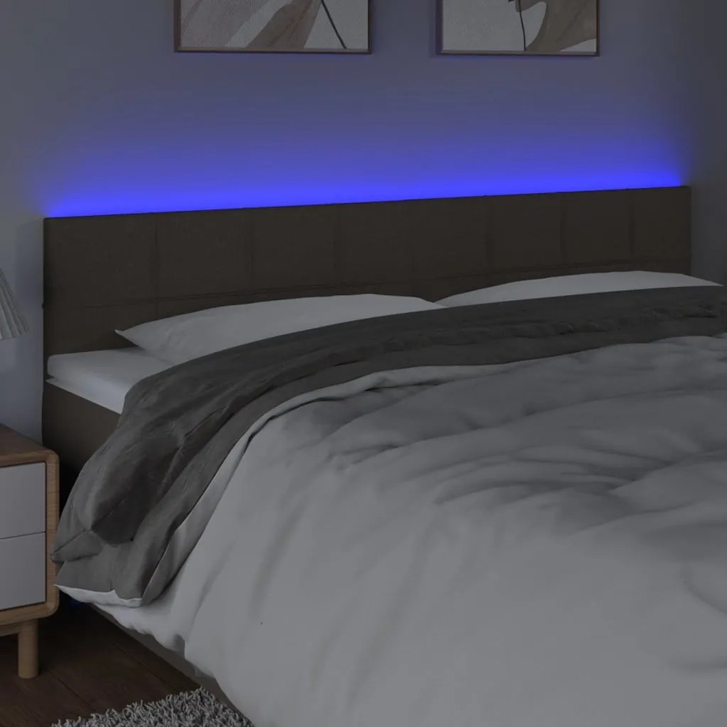 tópszínű szövet LED-es fejtámla 180x5x78/88 cm