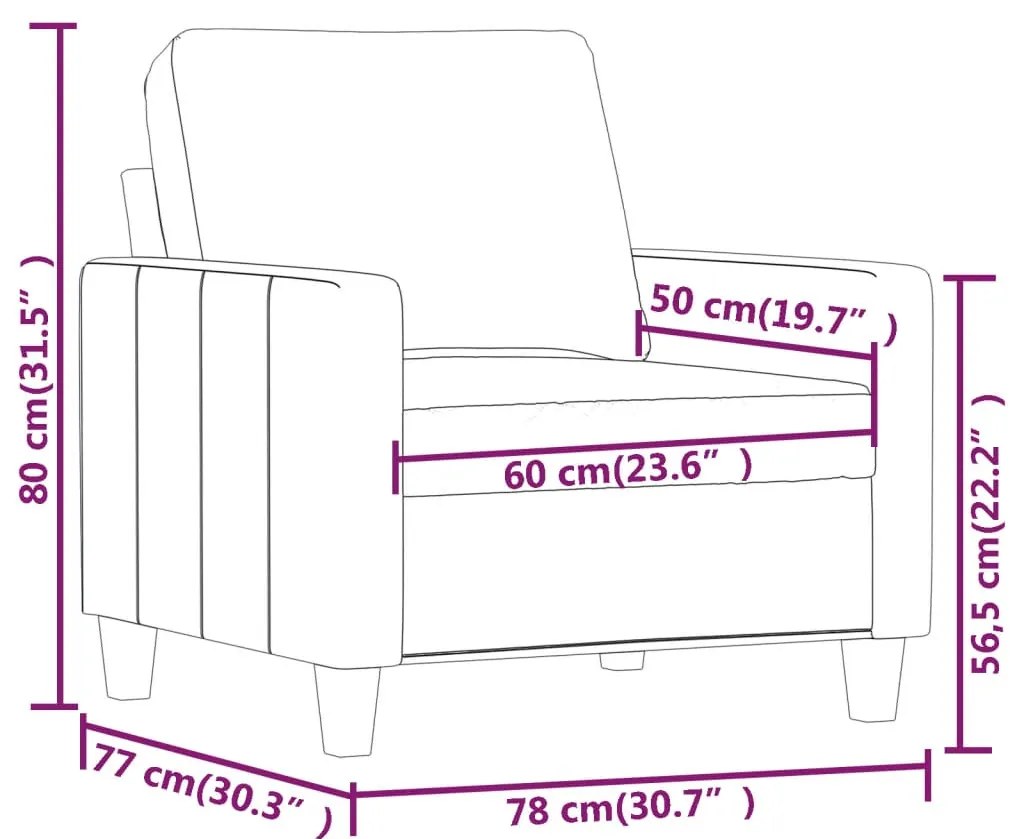 vidaXL szürke műbőr kanapészék 60 cm