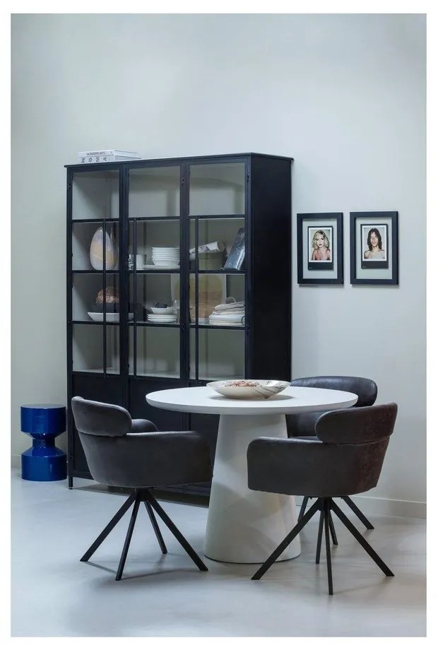 Sötétbarna kárpitozott karfás étkezőfotel Fenne – WOOOD