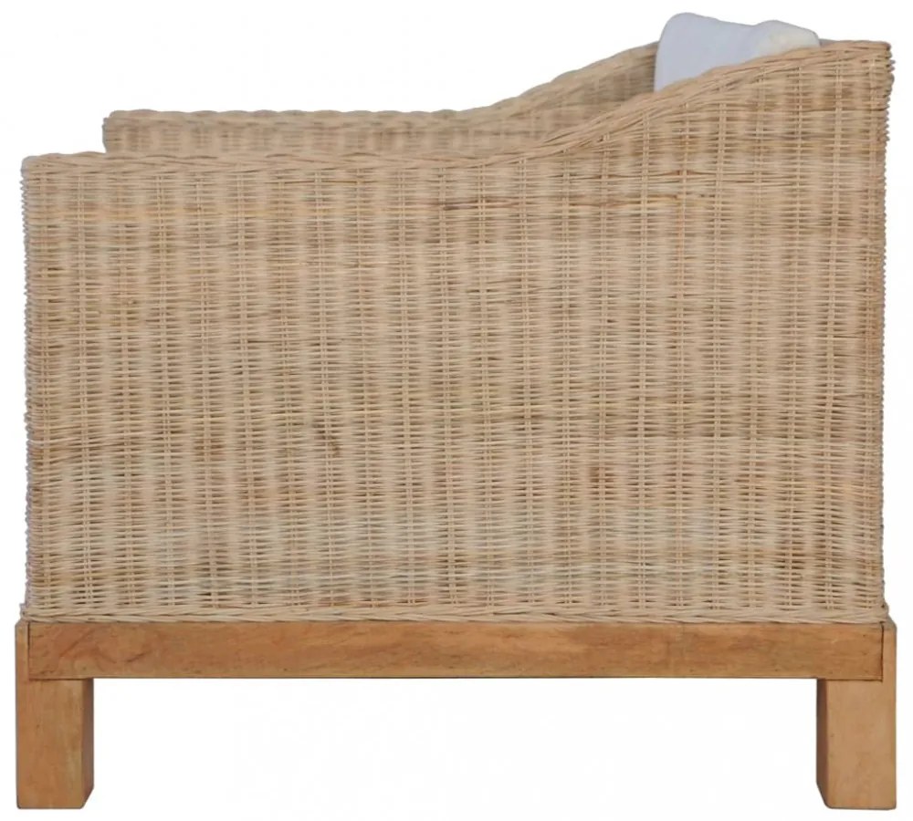 természetes rattanfotel párnákkal