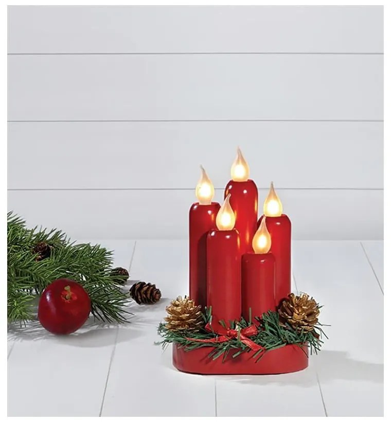 Piros fénydekoráció karácsonyi mintával Hanna – Markslöjd