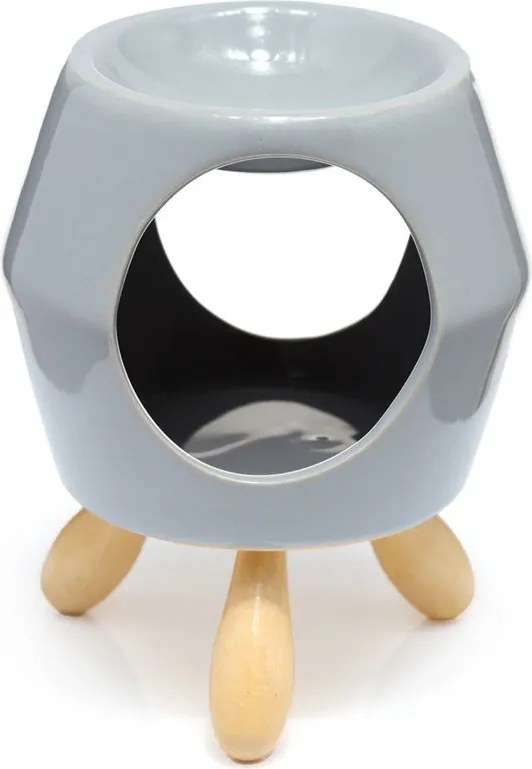 Kerámia kandalló szürke absztrakt fa lábakon Éden