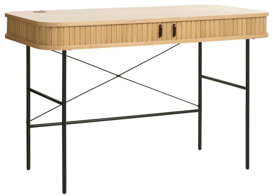 Íróasztal tölgyfa dekorral 60x120 cm Nola – Unique Furniture