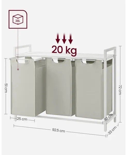 REX fehér szennyeskosár