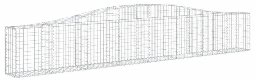 vidaXL 2 db íves horganyzott vas gabion kosár 400x30x60/80 cm