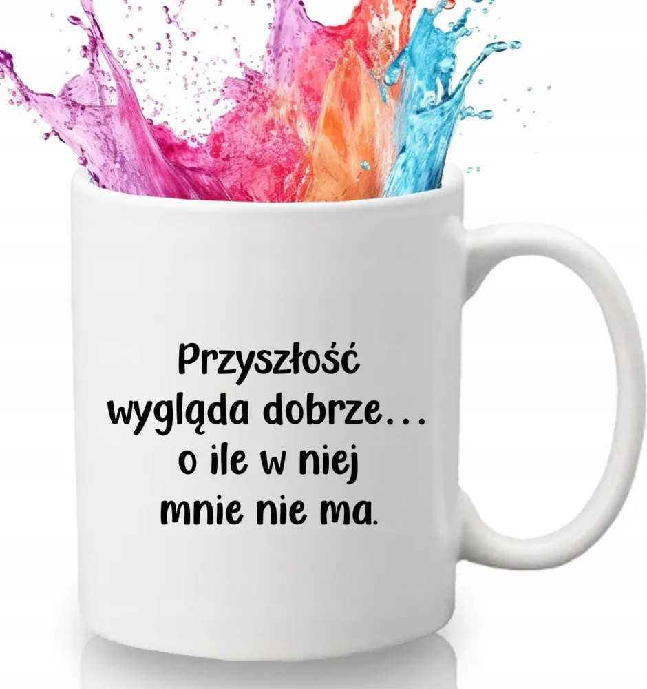 Bögre Fehér 330 ml Kerámia Vicces Ajándék Felirattal Jó Jövő