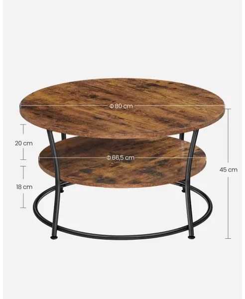 ELDUR dohányzóasztal barna/fekete