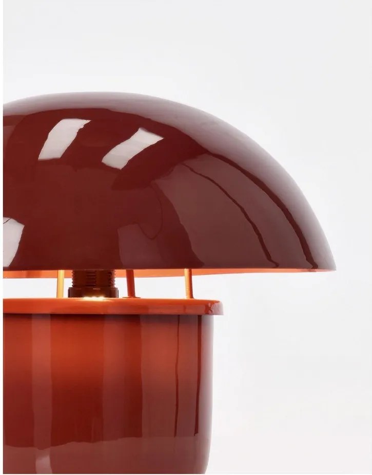 Borvörös fém asztali lámpa fém búrával (magasság 27 cm) Koppel – Bizzotto