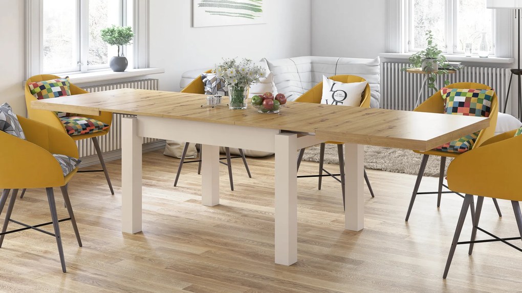 Mazzoni ROYAL Artisan Tölgy/Bézs (Pezsgő) - 270 cm-es NYITHATÓ ASZTAL!