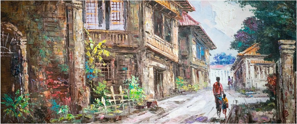 Fülöp-szigeteki falu képe, Ázsia (120x50 cm)