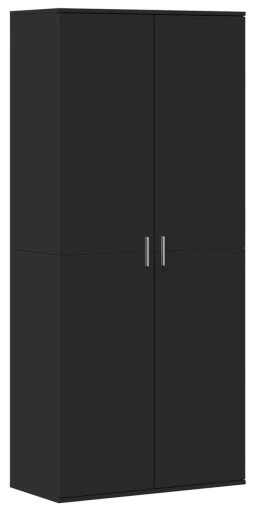 fekete szerelt fa cipősszekrény 80 x 39 x 178 cm